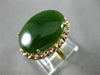 ANTIQUE LARGE AAA JADE 14KT YELLOW & ROSE GOLD 3D OVAL FILIGREE LOVE RING #26411