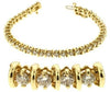 ESTATE 4.01CT DIAMOND 14K YELLOW GOLD 3D CLASSIC CHANNEL & PRONG TENNIS BRACELET