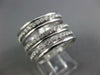 ESTATE WIDE 1.27CT DIAMOND 18K WHITE GOLD MULTI ROW OPEN STACKABLE ETERNITY RING
