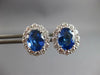 LARGE 5.27CT DIAMOND & AAA CEYLON SAPPHIRE 18KT WHITE GOLD 3D OVAL STUD EARRINGS