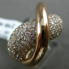 ESTATE LARGE 2.20CT DIAMOND 14KT ROSE GOLD MULTI ROW INFINITY SEMI ETERNITY RING