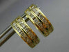 ESTATE 1.0CT DIAMOND 2 ROW HUGGIE 14KT YELLOW GOLD EARRINGS BEAUTIFUL!! #5246