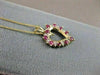 ESTATE .50CT DIAMOND & AAA RUBY 14K WHITE & YELLOW GOLD OPEN HEART PENDANT 19636