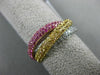 ESTATE 2.86CT DIAMOND & AAA PINK YELLOW SAPPHIRE 14K TRI COLOR GOLD TRINITY RING