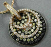 LARGE 1.87CT FANCY COLOR DIAMOND 18KT ROSE & BLACK GOLD 3D PAVE CIRCULAR PENDANT
