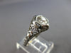 ANTIQUE ART DECO .59CT OLD MINE DIAMOND 18K WHITE GOLD 3D ENGAGEMENT RING #27948