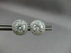 ANTIQUE 1.96CT DIAMOND 14KT WHITE GOLD FILIGREE HALO STUD EARRINGS AMAZING #2708