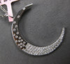 LARGE .23CT DIAMOND 14KT WHITE GOLD ETOILE MOON CRESCENT LOVE FLOATING PENDANT