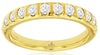 .75CT DIAMOND 14KT YELLOW GOLD SEMI BEZEL ETOILE SEMI ETERNITY ANNIVERSARY RING