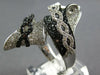LARGE 4.36CT WHITE & BLACK DIAMOND 14K WHITE GOLD CRISS CROSS INFINITY LOVE RING