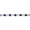 LARGE 25.17CT DIAMOND & AAA SAPPHIRE 18K WHITE GOLD OVAL & ROUND TENNIS BRACELET