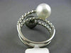 WIDE .6CT DIAMOND & AAA SOUTH SEA TAHITIAN PEARL 18K WHITE GOLD CRISS CROSS RING