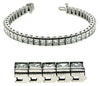 LARGE 12.92CT DIAMOND 14KT WHITE GOLD PRINCESS CHANNEL FILIGREE TENNIS BRACELET