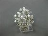 ANTIQUE LARGE 1.14CT OLD MINE DIAMOND 14KT WHITE GOLD FLOWER FUN RING #18870