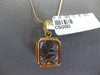 LARGE 4.35CT DIAMOND & AAA AMETHYST 14KT YELLOW GOLD 3D CUSHION & ROUND PENDANT