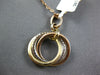 ESTATE .30CT DIAMOND 14KT TRI COLOR GOLD TRINITY CIRCLE OF LIFE FLOATING PENDANT