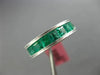 ESTATE 2.12CT AAA EMERALD 18K WHITE GOLD SEMI ETERNITY MILGRAIN ANNIVERSARY RING