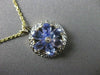 ESTATE 1.20CT AAA TANZANIA 14KT 2TONE GOLD ROUND FLOWER PENDANT W/ CHAIN #22204