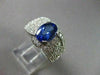 ESTATE WIDE 2.95CT DIAMOND & AAA TANZANITE 14KT WHITE GOLD FILIGREE RING #1505