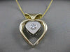 ESTATE .30CT DIAMOND 14K WHITE YELLOW GOLD OPEN 3D HEART SOLITAIRE PENDANT 17532