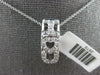 ESTATE .30CT DIAMOND 14KT WHITE GOLD 3D I LOVE YOU RECTANGULAR FLOATING PENDANT