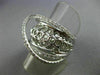 ESTATE LARGE 1.12CT DIAMOND 18KT WHITE GOLD MULTI ROW CRISS CROSS OPEN FUN RING
