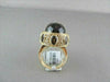 ANTIQUE WIDE 14KT GOLD YELLOW 30.03CT SMOKY TOPAZ & DIAMOND OVAL COCKTAIL RING
