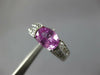 ESTATE 2.57CT DIAMOND & AAA PINK SAPPHIRE 18K WHITE GOLD SIDEWAY ENGAGEMENT RING