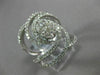 ESTATE EXTRA LARGE 1.90CT DIAMOND 14KT WHITE GOLD 3D OVAL FLOWER LOVE KNOT RING