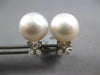 EXTRA LARGE .19CT DIAMOND & AAA SOUTH SEA PEARL 18KT WHITE GOLD 3D STUD EARRINGS