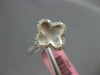 ESTATE .20CT DIAMOND 14K WHITE GOLD 4 LEAF CLOVER FLOWER MATTE & SHINY LOVE RING