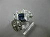 ESTATE WIDE 1.10CT DIAMOND SAPPHIRE 14K WHITE GOLD 3D OPEN FILIGREE PROMISE RING