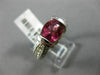 ESTATE WIDE 2.50CT DIAMOND & PINK TOURMALINE 14K WHITE GOLD OVAL ENGAGEMENT RING