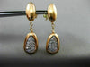 ESTATE .28CT DIAMOND 14KT WHITE & ROSE GOLD 3D PAVE PEAR SHAPE HANGING EARRINGS