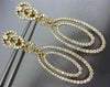 ESTATE LARGE 3.21CT DIAMOND 18KT YELLOW GOLD 3D OVAL CHANDELIER HANGING EARRINGS