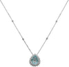 LARGE 17.49CT DIAMOND & AAA PARAIBA TOURMALINE 18KT WHITE GOLD CLASSIC NECKLACE