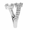 LARGE 1.44CT DIAMOND 18KT WHITE GOLD 3D ROUND & BAGUETTE DOUBLE SQUARE LOVE RING