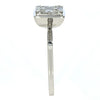 LARGE .53CT DIAMOND 18KT WHITE GOLD 3D ROUND & BAGUETTE CLUSTER SQUARE FUN RING