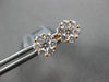 ESTATE 1.0CT DIAMOND 18KT ROSE GOLD 3D CLASSIC FLOWER INVISIBLE STUD EARRINGS