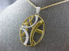 ESTATE LARGE .32CT DIAMOND 18KT WHITE & YELLOW GOLD OVAL CRISS CROSS FUN PENDANT