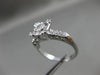 ANTIQUE .45CT DIAMOND 14KT WHITE GOLD FILIGREE FISHTAIL ENGAGEMENT RING #9103