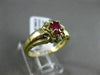 ESTATE WIDE .47CT DIAMOND & RUBY 14KT YELLOW GOLD FLOWER CLUSTER ENGAGEMENT RING
