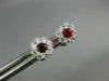ESTATE .63CT DIAMOND & AAA RUBY 18KT WHITE GOLD 3D FLOWER CLUSTER STUD EARRINGS