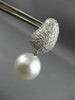 LARGE 2.50CT DIAMOND & AAA SOUTH SEA PEARLS 18K WHITE GOLD PAVE HANGING EARRINGS