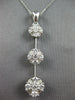 1.06CT DIAMOND 14KT WHITE GOLD FLOWER PAST PRESENT FUTURE JOURNEY LOVE PENDANT