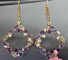 8.60CT DIAMOND & AAA AMETHYST PINK QUARTZ 14KT ROSE GOLD ETOILE HANGING EARRINGS