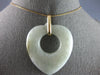 EXTRA LARGE AAA JADE 14KT YELLOW GOLD 3D OPEN HEART LOVE FLOATING PENDANT #27743