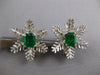 ANTIQUE 6.46CT DIAMOND & AAA EMERALD 18KT WHITE GOLD & PLATINUM CLIP ON EARRINGS