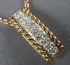 ESTATE 2.25CT DIAMOND & AAA EMERALD CUT CITRINE 14KT 2 TONE GOLD 3D HALO PENDANT