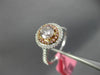 GIA 1.10CT WHITE & PINK DIAMOND 18KT WHITE & ROSE GOLD 3D HALO ENGAGEMENT RING
